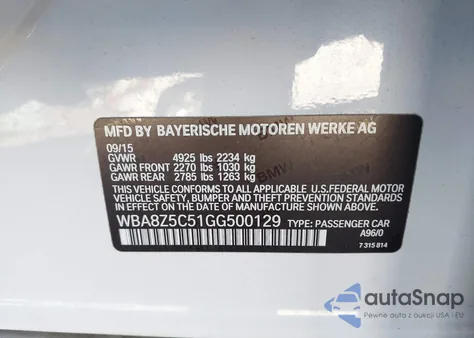 2016 BMW 328I Gran Turismo xDrive из США, поврежденный, VIN WBA8Z5C51GG500129